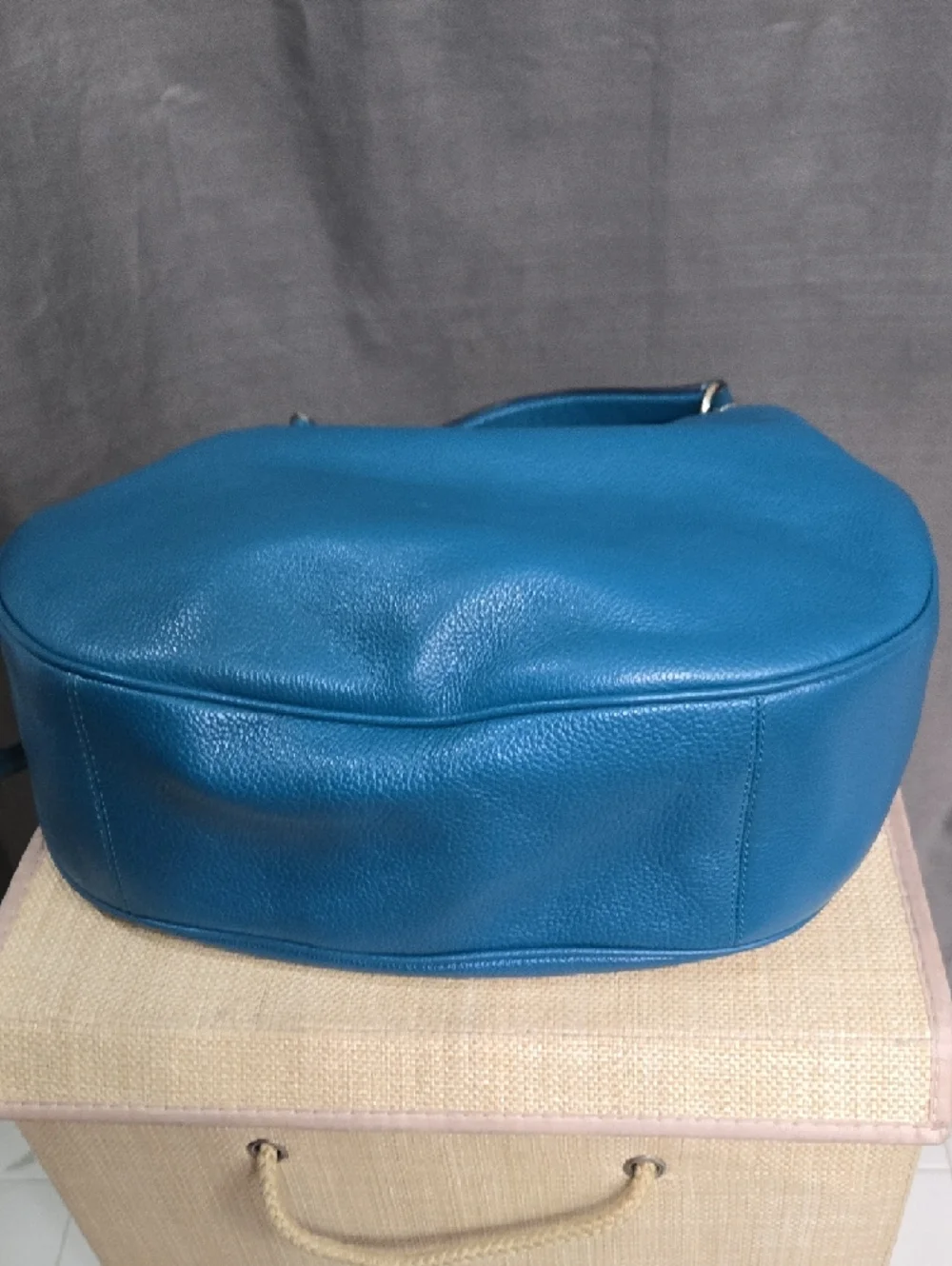 Coach Teal Blue Leather Shoulder Bag
